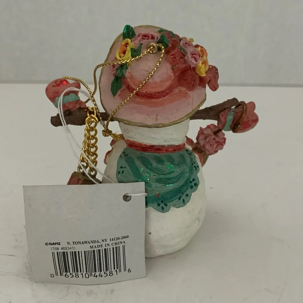 NWT Stylish Snowman Ornament Vintage Cottagecore Charming Holiday Decor Gift